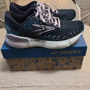 Brooks Glycerin GTS Women’s Running Shoes - Navy with Teal Accents, Size 6.5